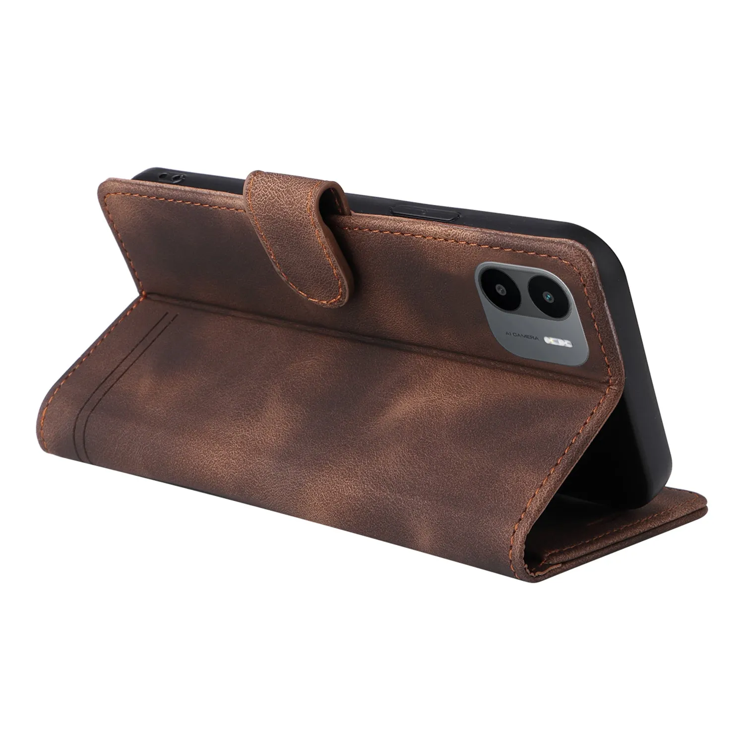 007 Series For Xiaomi Redmi A1 4G / A2 4G Leather Phone Case Stand Wallet Skin-touch Phone Cover