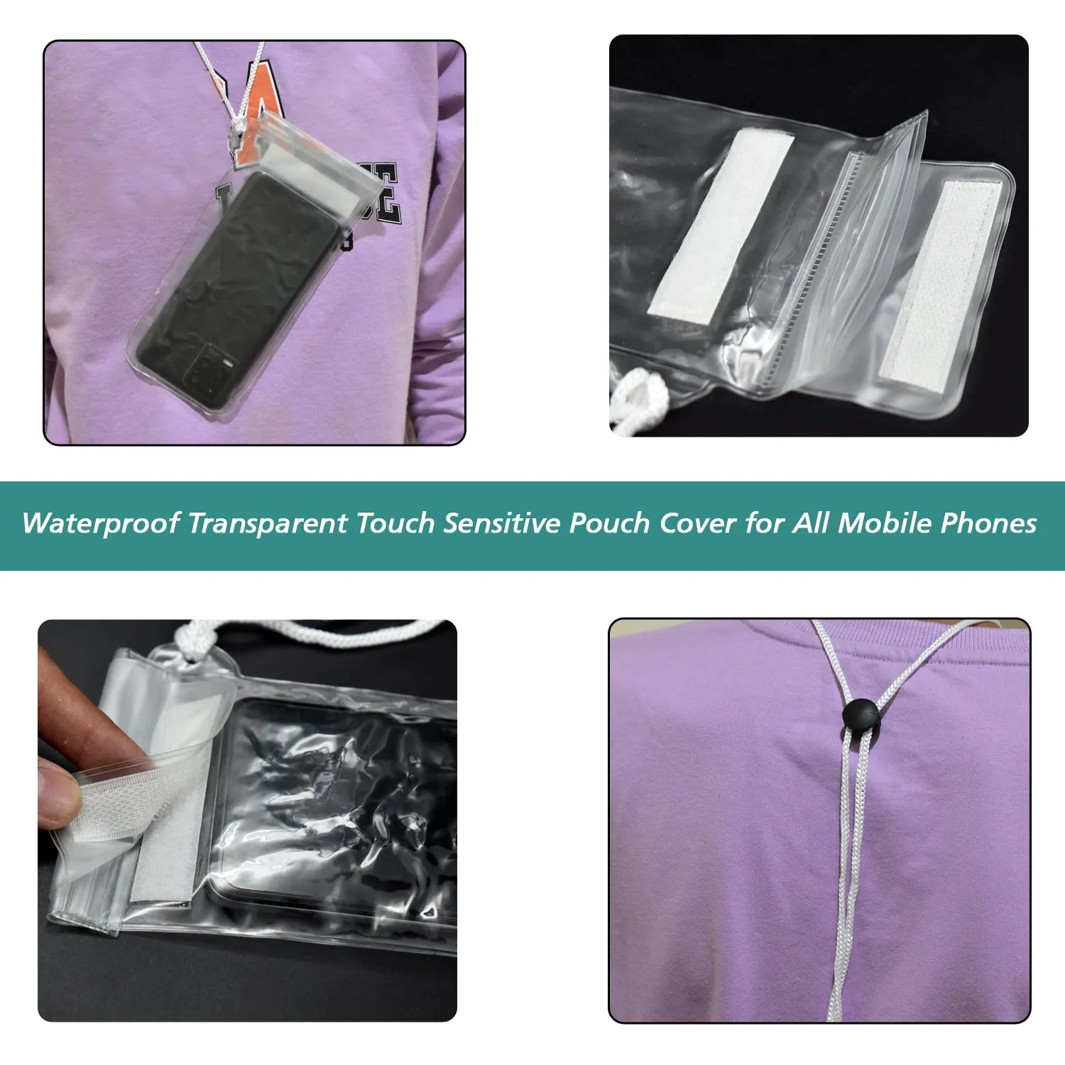 0601 Waterproof Mobile Pouch (6.2 inch , Random Colour)