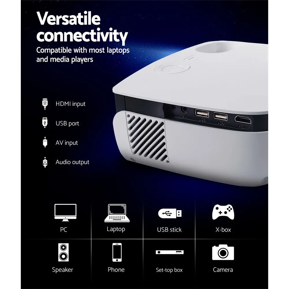 1080P Wi-Fi Mini Projector HDMI, 110 Lumens - Devanti