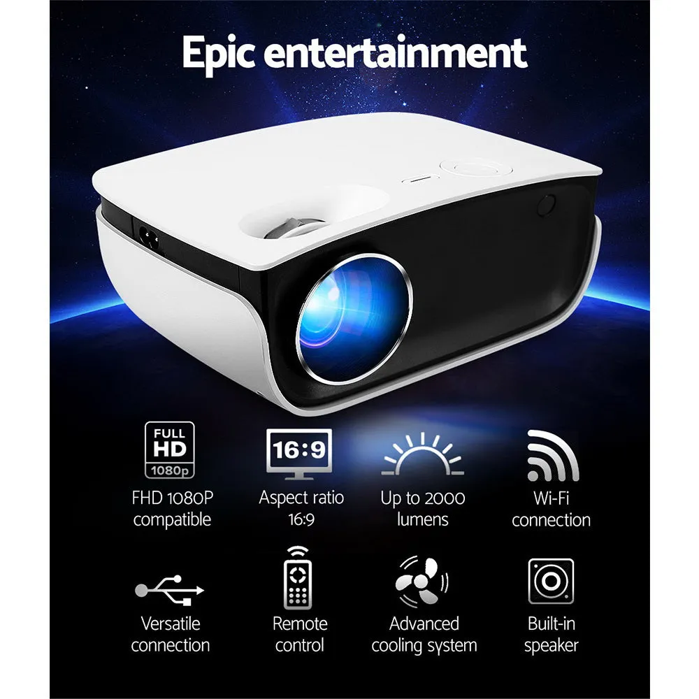 1080P Wi-Fi Mini Projector HDMI, 110 Lumens - Devanti