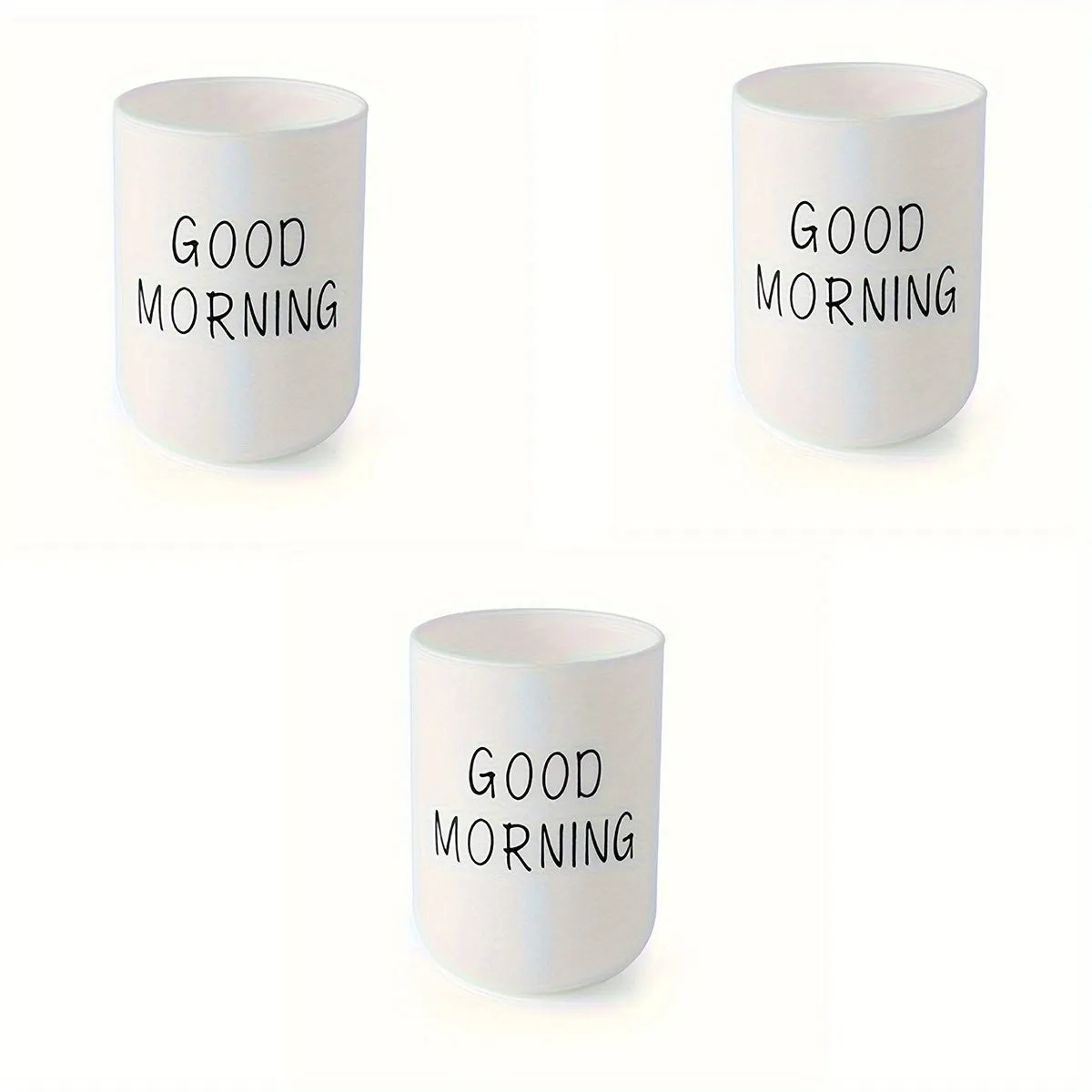 1/2/3pcs Slogan Graphic Mouthwash Cup, Simple Couple Toothbrush Cup, Plastic Gargle Cup, Bathroom Tumbler, Bathroom Accessories, Home Decor