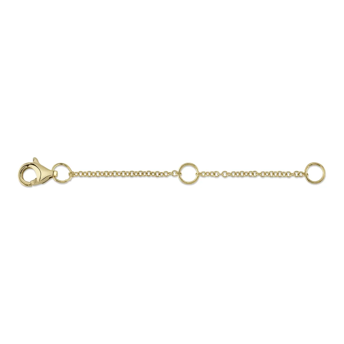 14K Yellow Gold Jump Ring Necklace Extender with Lobster