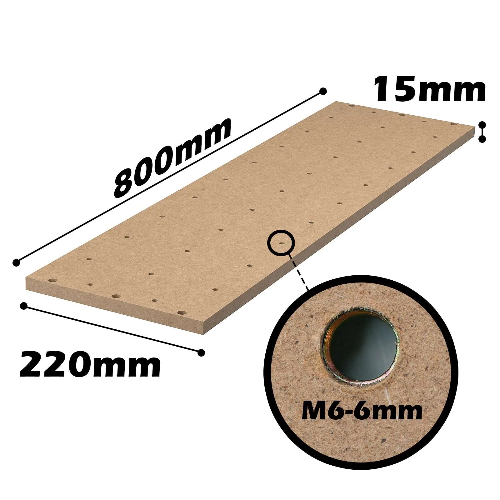 2040, 2060 Threaded Inserts MDF Spoilboard for 4040-PRO CNC Router XY Axis Extension Kit