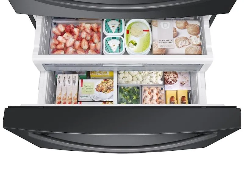 22 cu. ft. 4-Door French Door, Counter Depth Refrigerator with 21.5" Touch Screen Family Hub™ in Black Stainless Steel