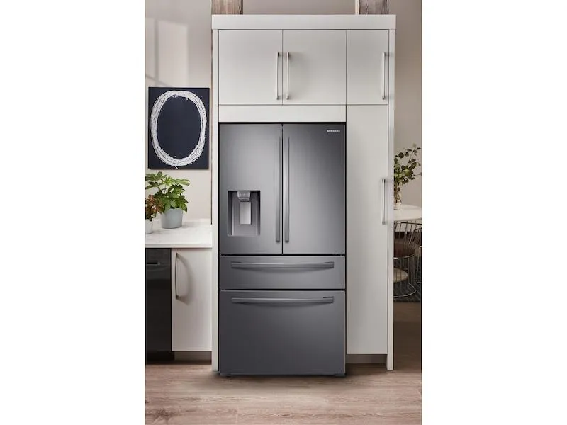 23 cu. ft. Counter Depth 4-Door French Door Refrigerator with FlexZone™ Drawer in Black Stainless Steel