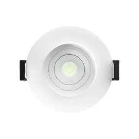 2" Gimbal Canless LED Downlight, 400lm, Selectable 2700K to 5000K,  38° Spot, Deep Regress Trim