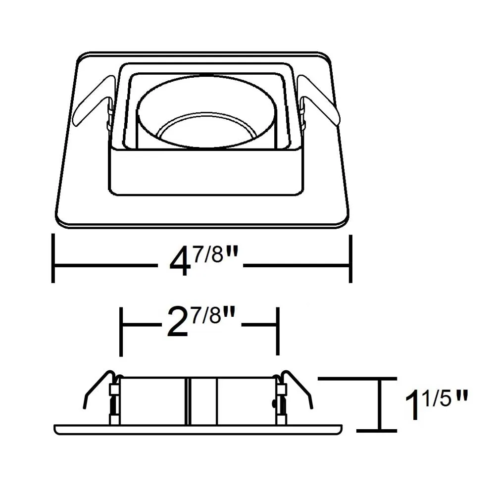 4 in. White Recessed Square Gimbal Trim for MR16 Bulb