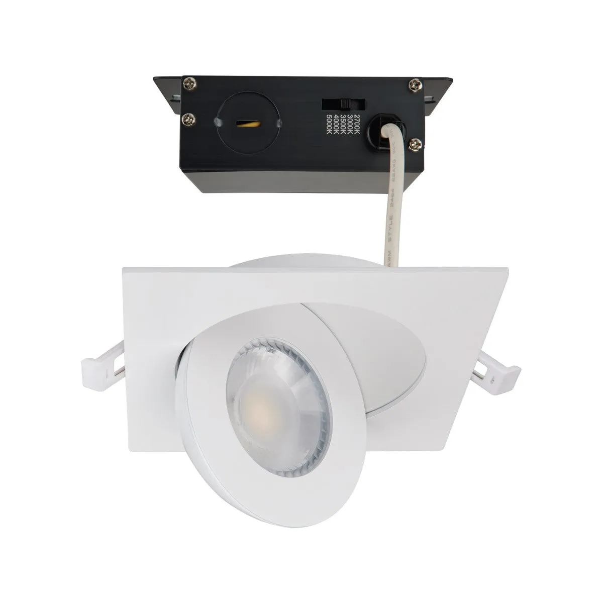 4 Inch Square Gimbal Downlight with Remote Driver, 750 Lumens, 27K|30K|35K|40K|50K