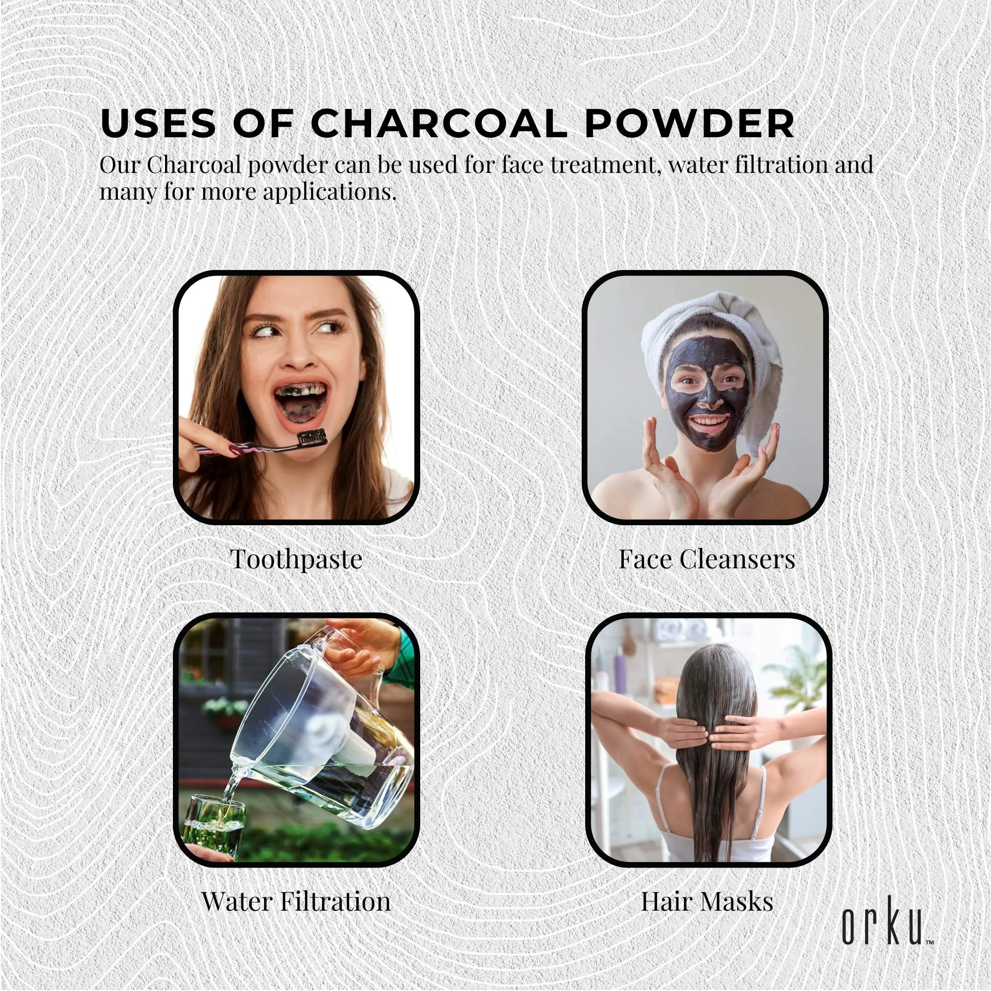 400g Activated Carbon Powder Coconut Charcoal Bucket - Teeth Whitening   Skin