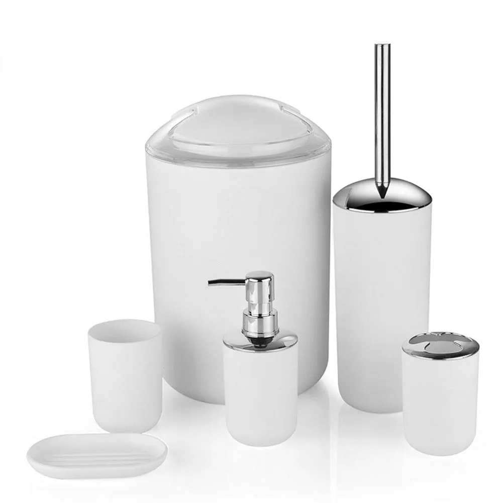 4/6pcs Toothbrush Holder Trash Can Soap Dispenser Bathroom Accessories Set