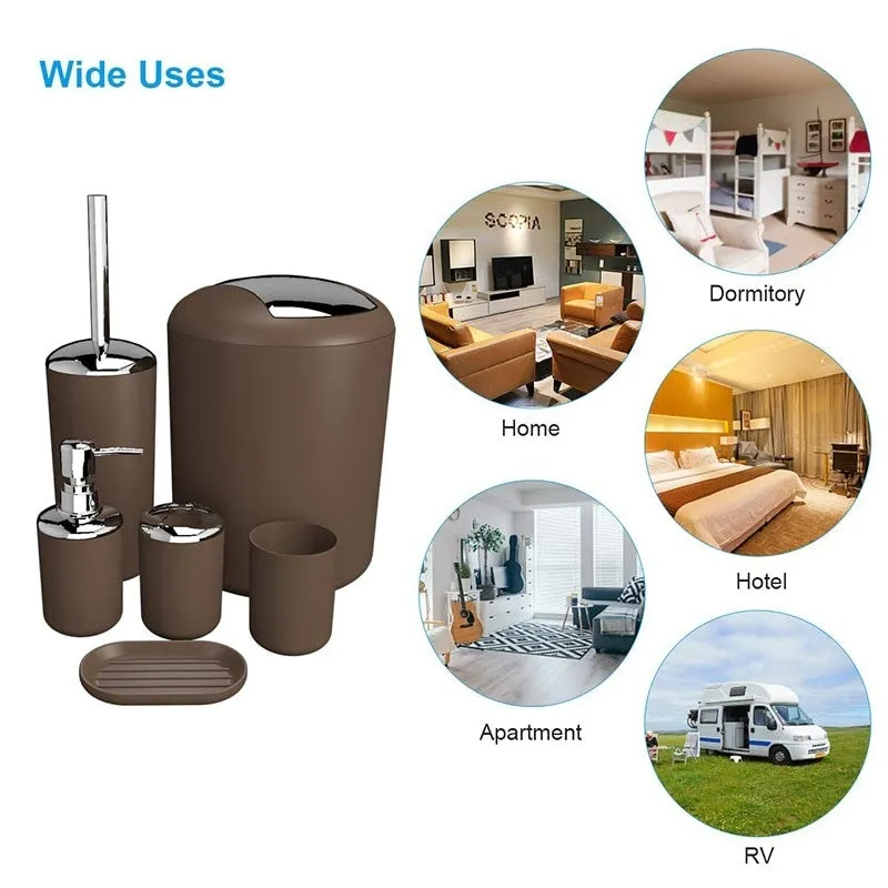 4/6pcs Toothbrush Holder Trash Can Soap Dispenser Bathroom Accessories Set