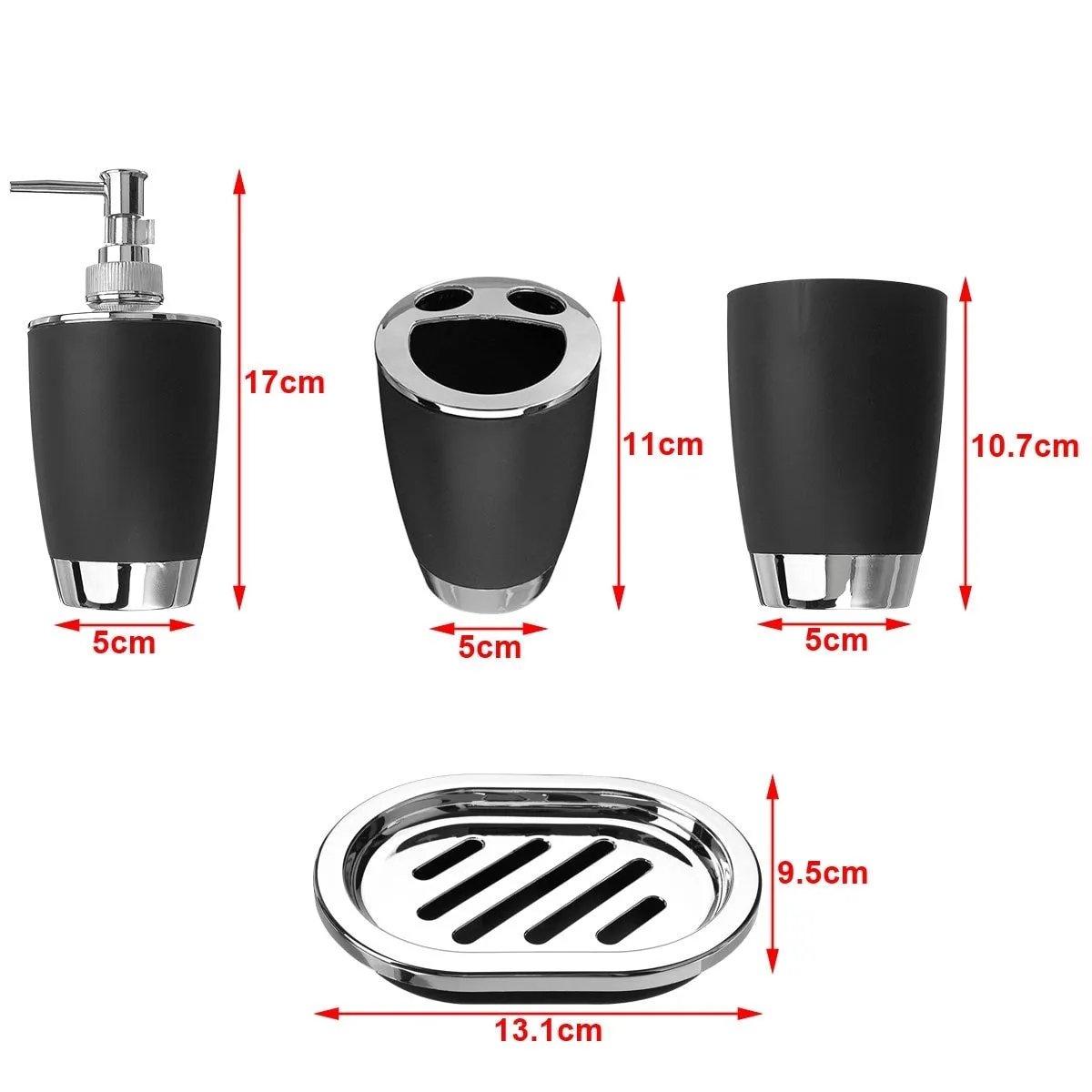 4/6pcs Toothbrush Holder Trash Can Soap Dispenser Bathroom Accessories Set