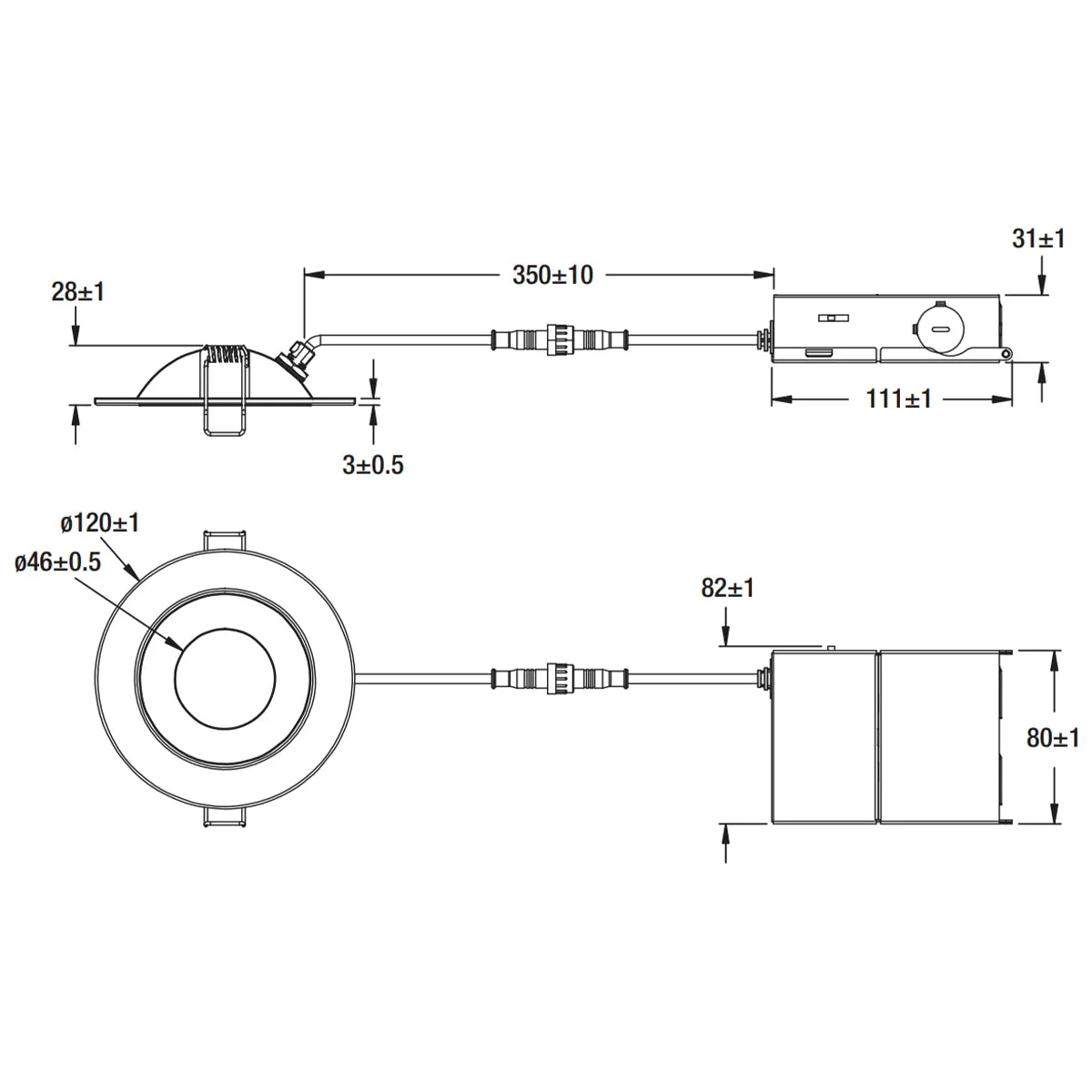 4" Gimbal LED Canless Recessed Light, 600 Lumens, Selectable 2700K to 5000K, Black Finish