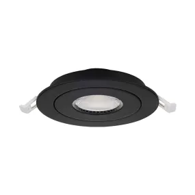 4" Gimbal LED Canless Recessed Light, 600 Lumens, Selectable 2700K to 5000K, Black Finish