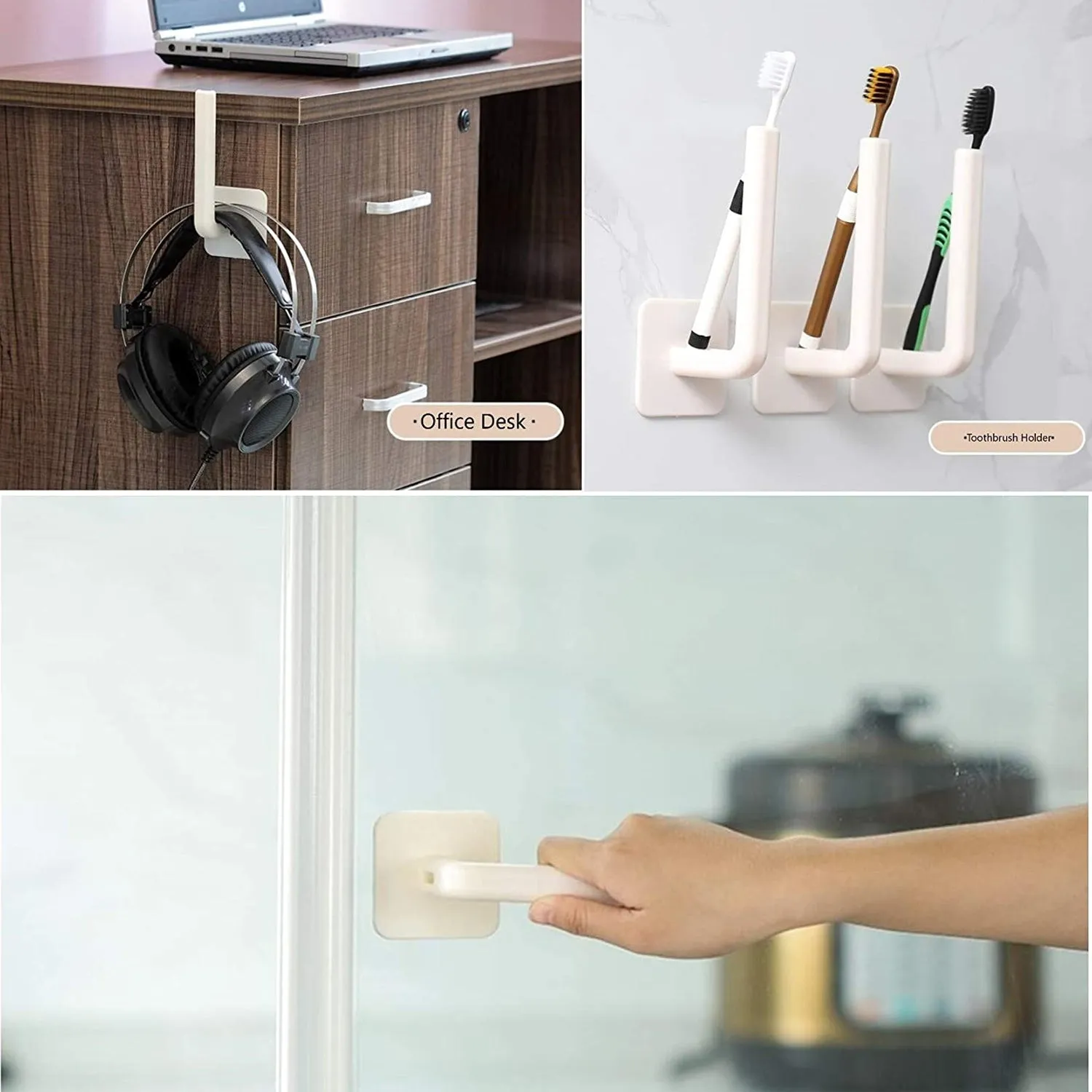 9073 Multifunctional Wall Mounted Paper Towel Holder Rack Dispenser 1pc Adhesive Hook for Kitchen Tissue, Lids ,Chopping Boards, Pantry ,Bathroom Toilet ,Under Cabinet ,Laundry, Shoes ,Door