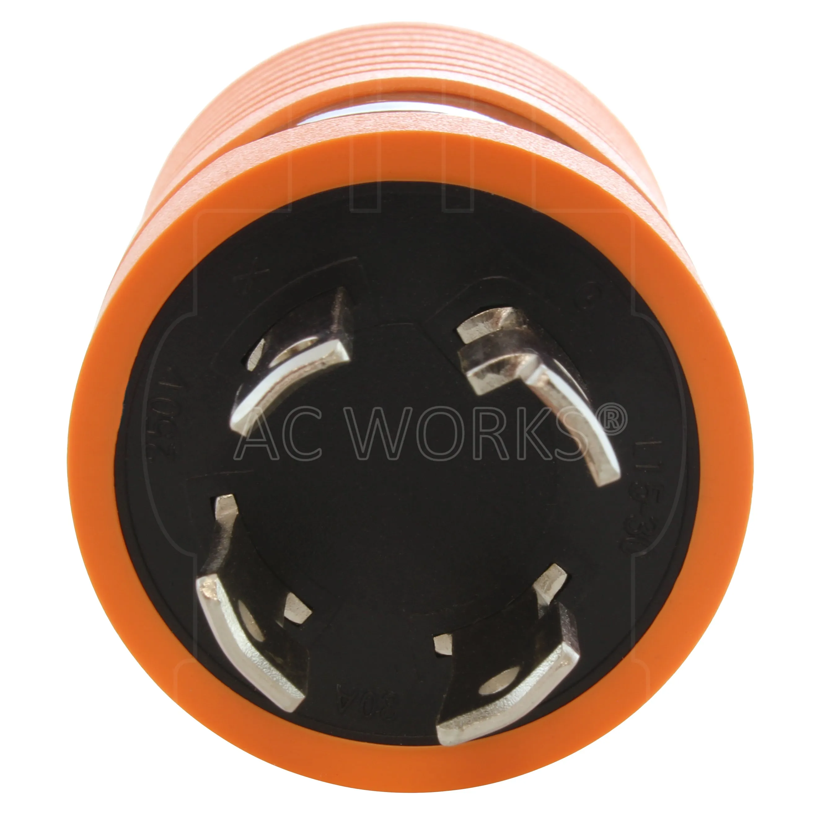 AC WORKS® [ADL1530620] Adapter L15-30P 30A 3-Phase 250V 4-Prong Plug to 6-15/20R 250V 15/20A T-Blade