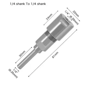Adaptador Con Extension Para Vastagos De Router. 1/4 Pulg