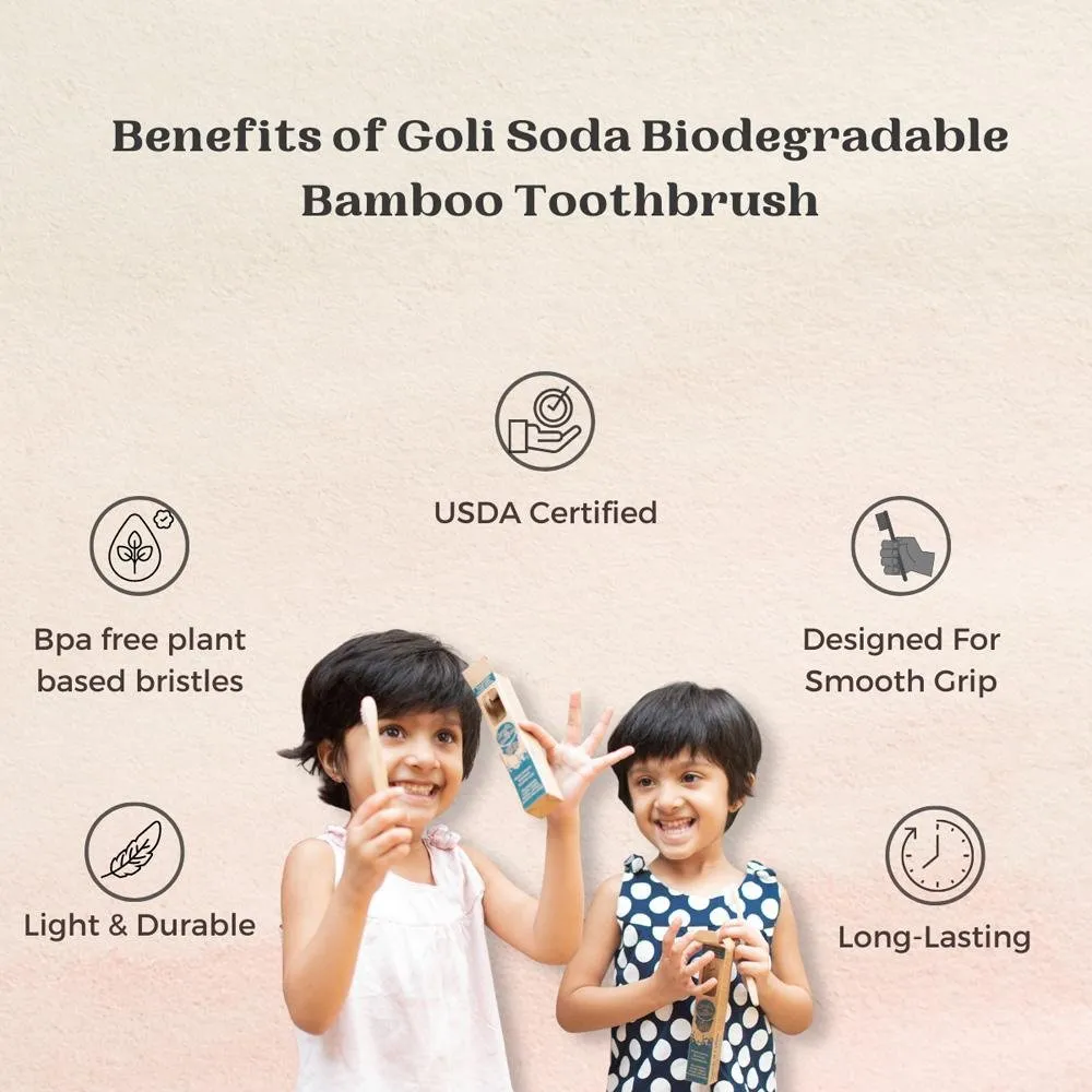 Adults And Kids Bamboo Toothbrush Combo - Pack of 2