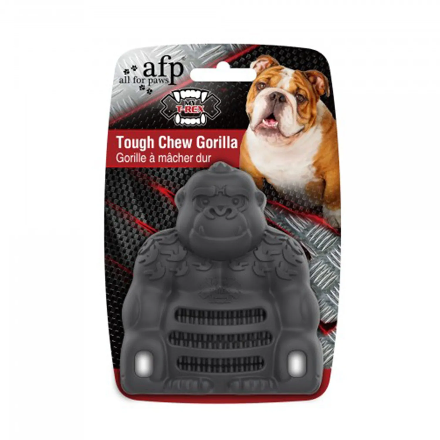 AFP Mighty Rex Tough Chew Rubber Gorilla Dog Toy 13x11cm