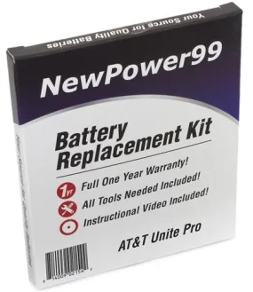 AT&T Unite Pro Battery Replacement Kit with Tools, Video Instructions and Extended Life Battery