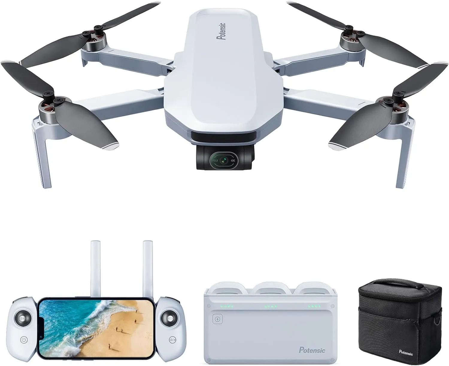 ATOM GPS Drone with 4K 3-Axis Gimbal, 6 km Video Transmission, Visual Tracking