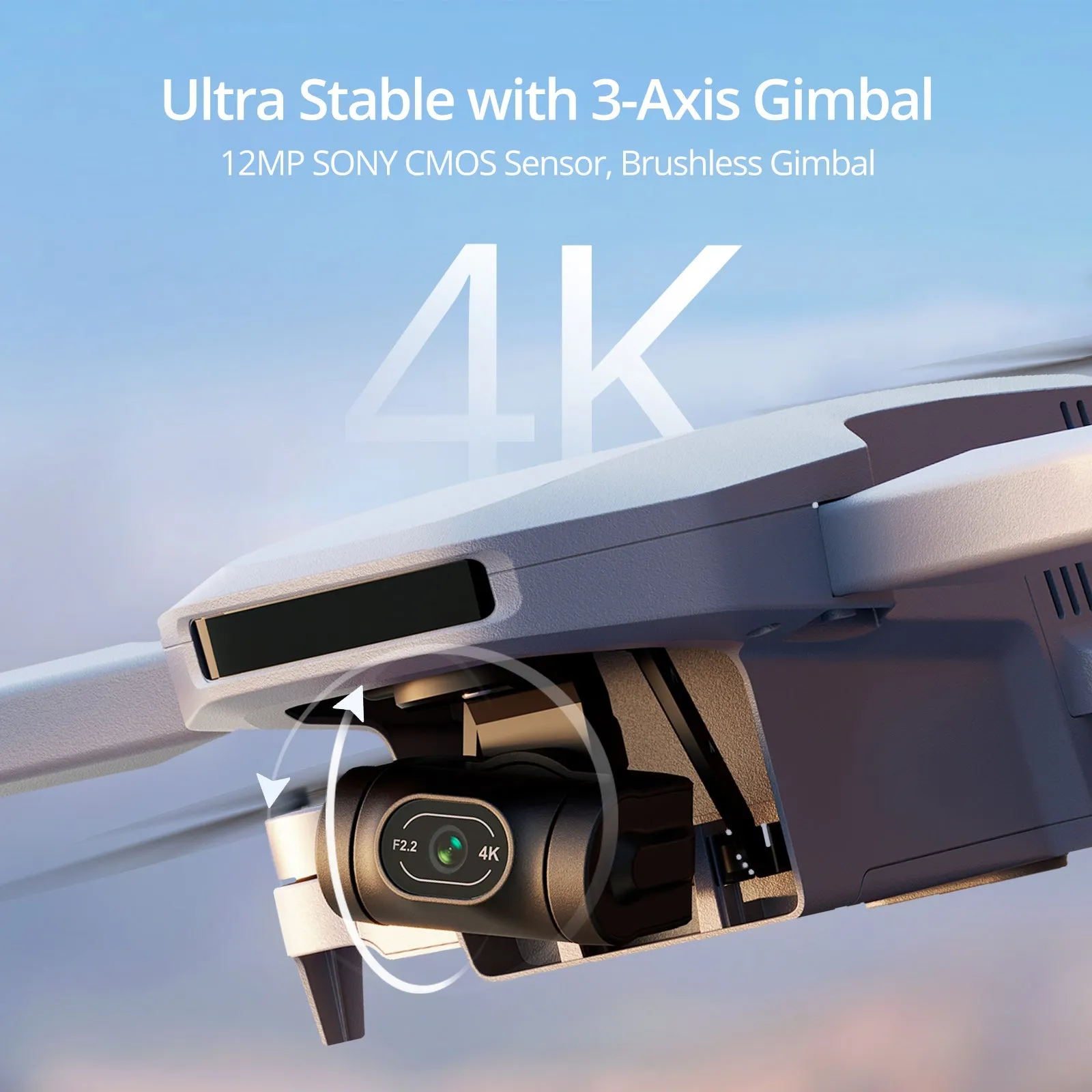 ATOM GPS Drone with 4K 3-Axis Gimbal, 6 km Video Transmission, Visual Tracking