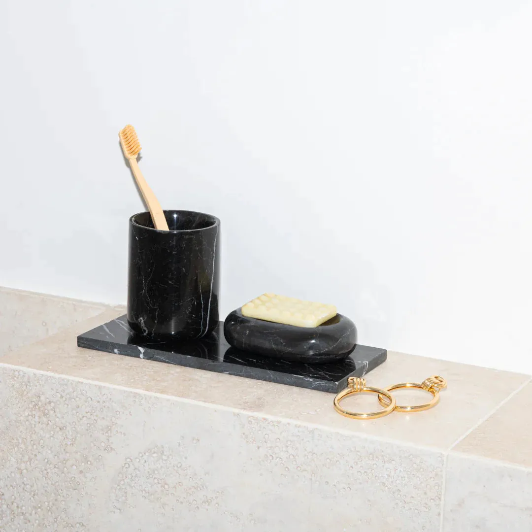 Black Marble Toothbrush Holder