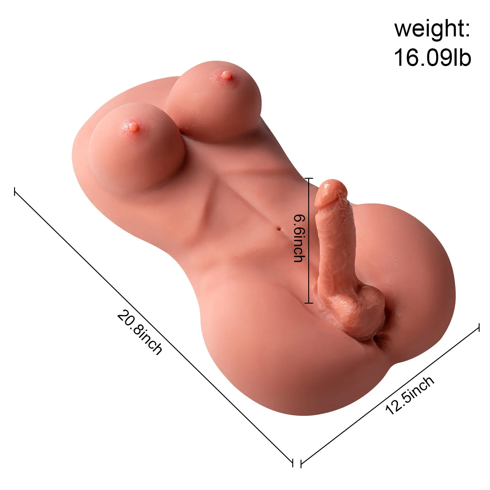 Bobbie: 16.09lb Lifelike Trans Man Woman Torso Doll