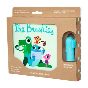 Brushie - Silicone Finger Gum Toothbrush & Book Set - Willa the Whale