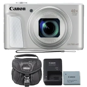 Canon Powershot SX730 HS Compact Digital Camera Silver with 48GB Accessory Kit