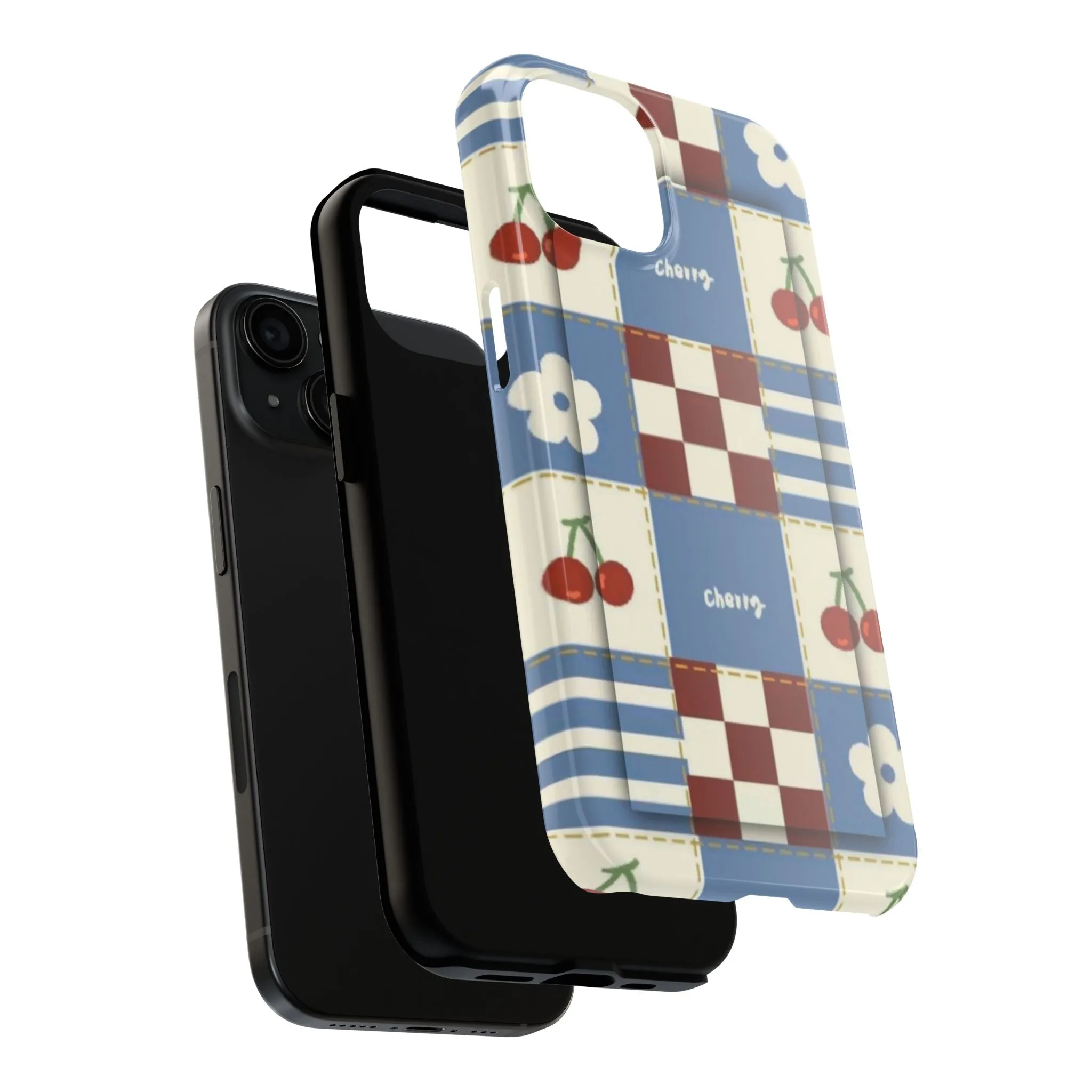 Cherry Blue Tri-Tone Tough iPhone Cases