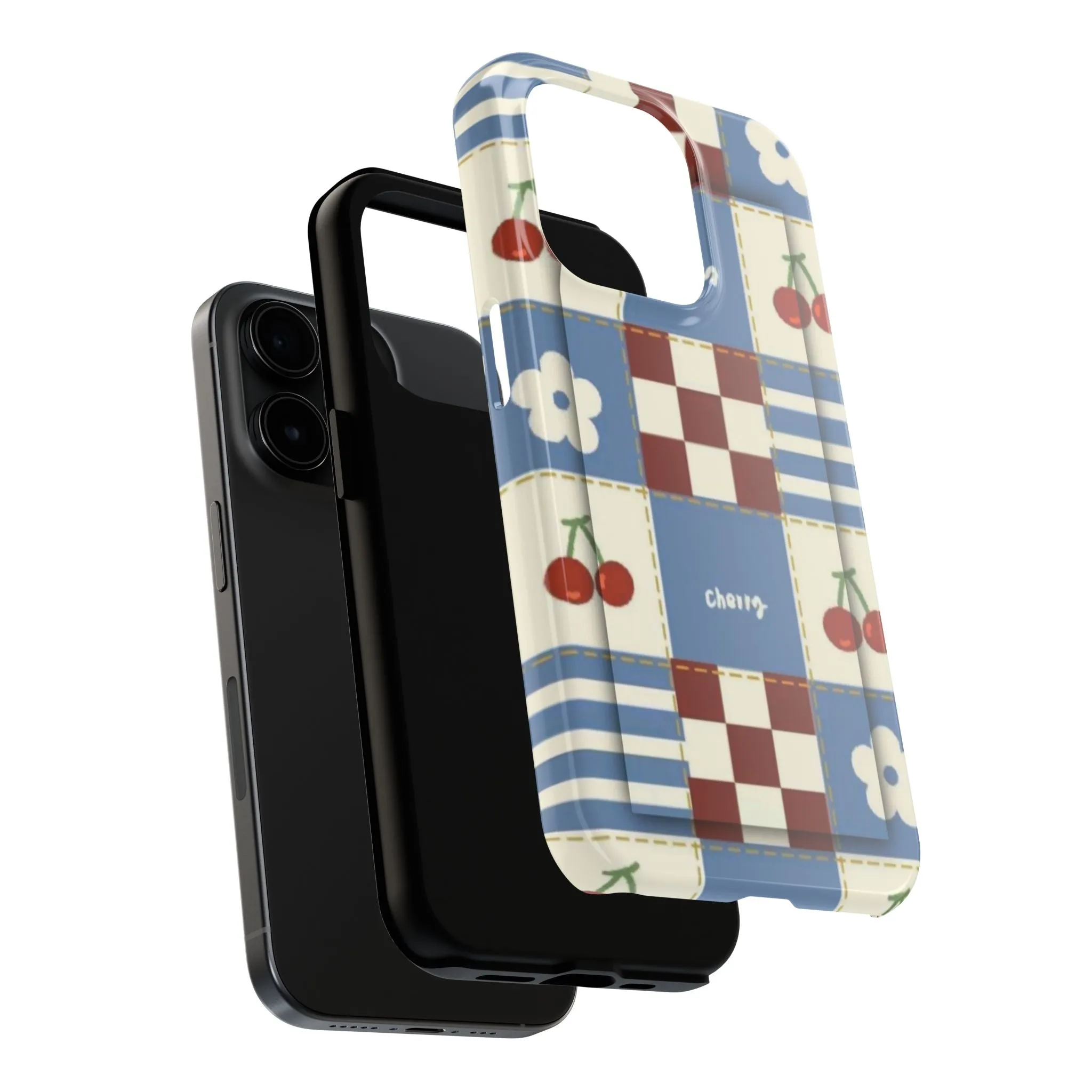 Cherry Blue Tri-Tone Tough iPhone Cases