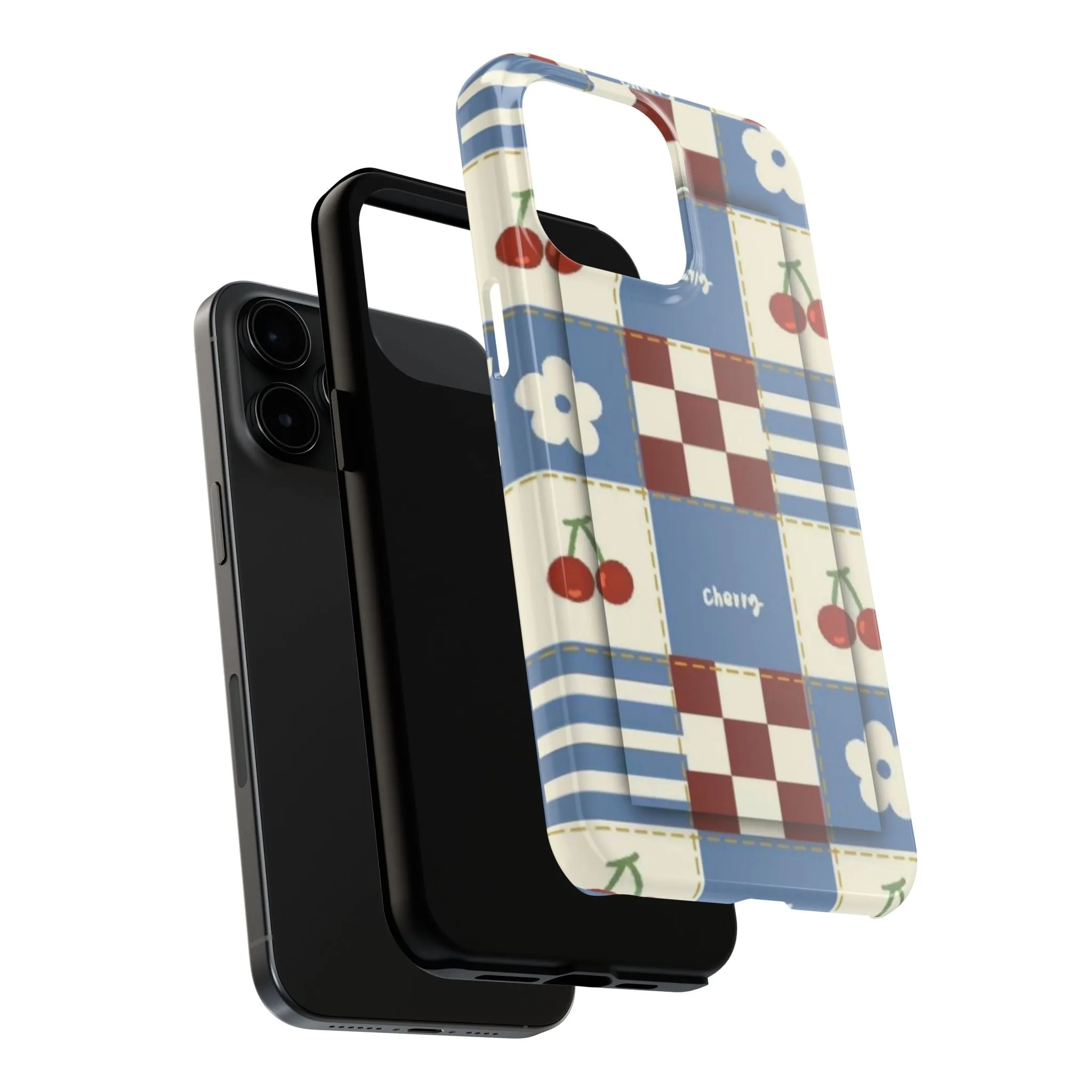 Cherry Blue Tri-Tone Tough iPhone Cases