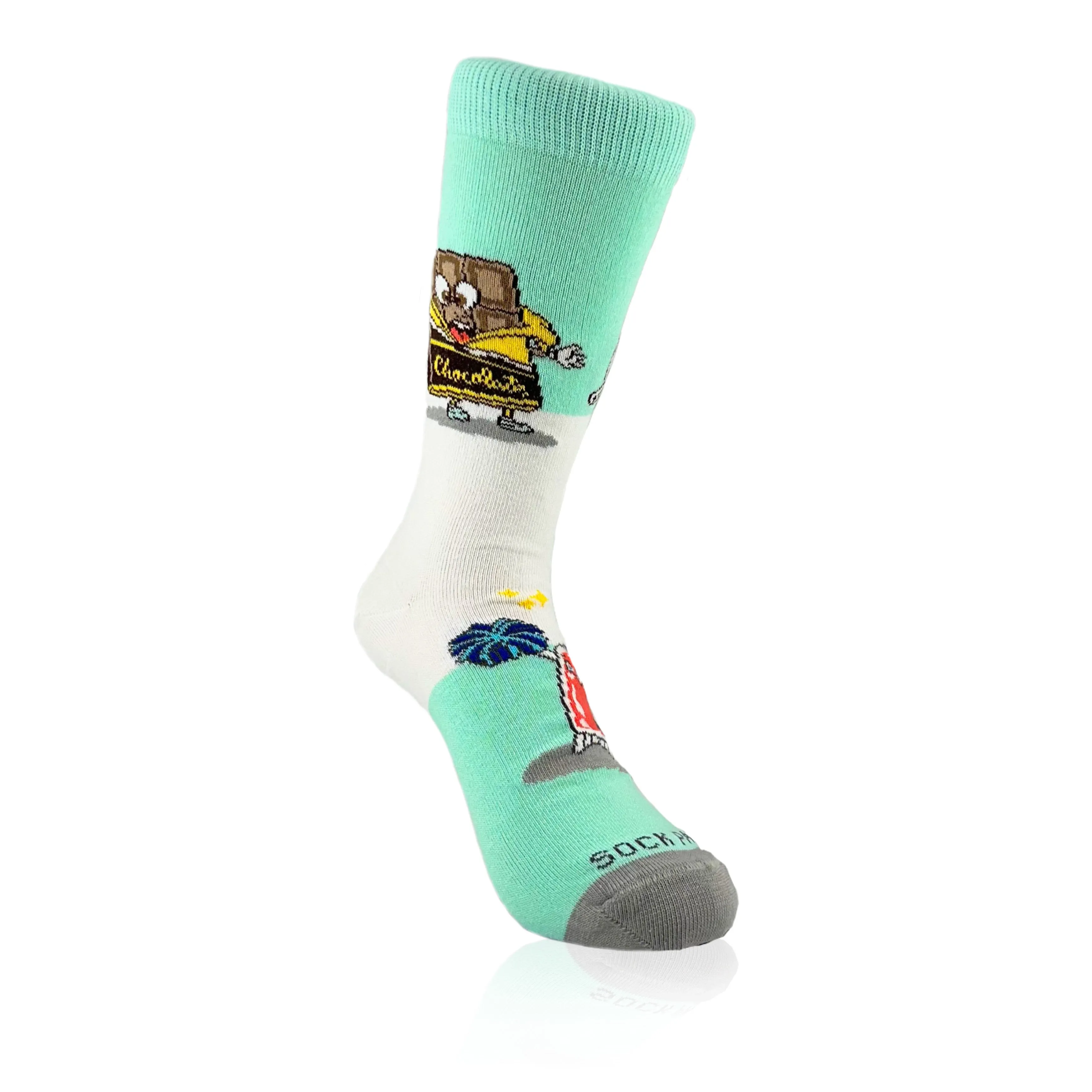 Chocolate vs. Toothbrush Socks from the Sock Panda (Adult Small -  Shoe Sizes 2-5)