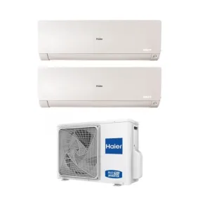 Climatizzatore Condizionatore Haier Dual Split Inverter serie FLEXIS PLUS WHITE 9 15 con 2U50S2SM1FA R-32 Wi-Fi Integrato Colore Bianco 9000 15000