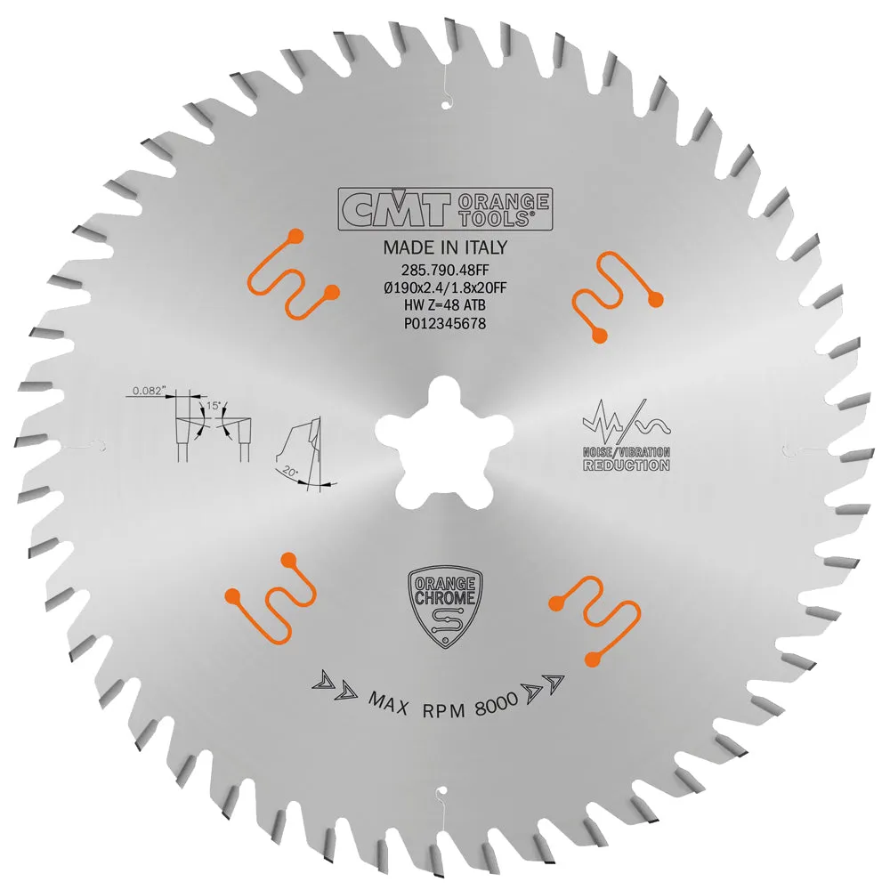 CMT Orange Tools 285.760.48H FINE FINISH 160x0.086”/0.063”x20mm  T=48 ATB