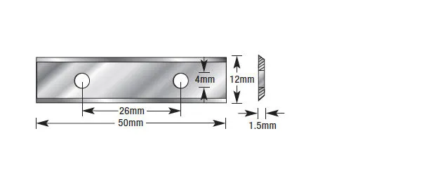 CNC Insert Knife | 50 x 12 x 1.5mm | HCK-50 | 738685500002