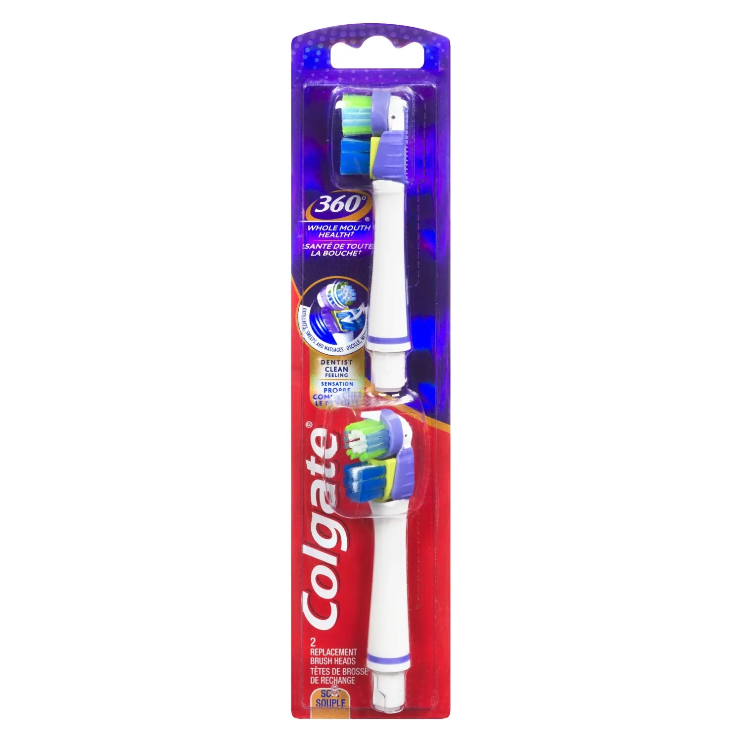 Colgate 360 Toothbrush Head Refills - 2pk.