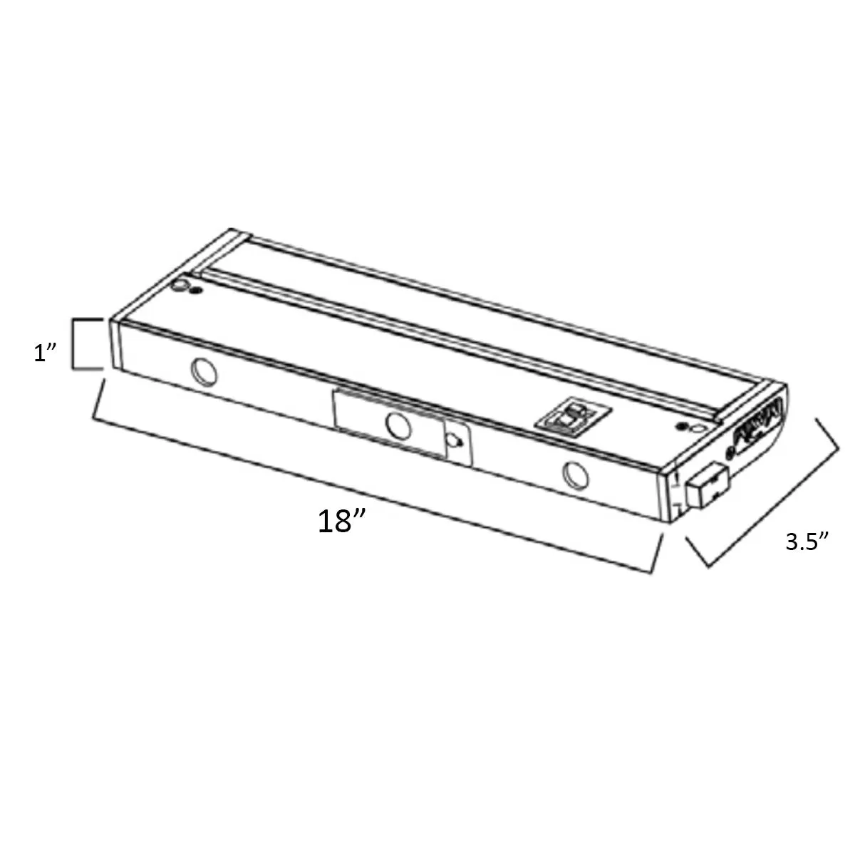 CounterMax 5K 18 Inch LED Under Cabinet Light, 2700K to 5000K, 1200 Lumens, 120V, White