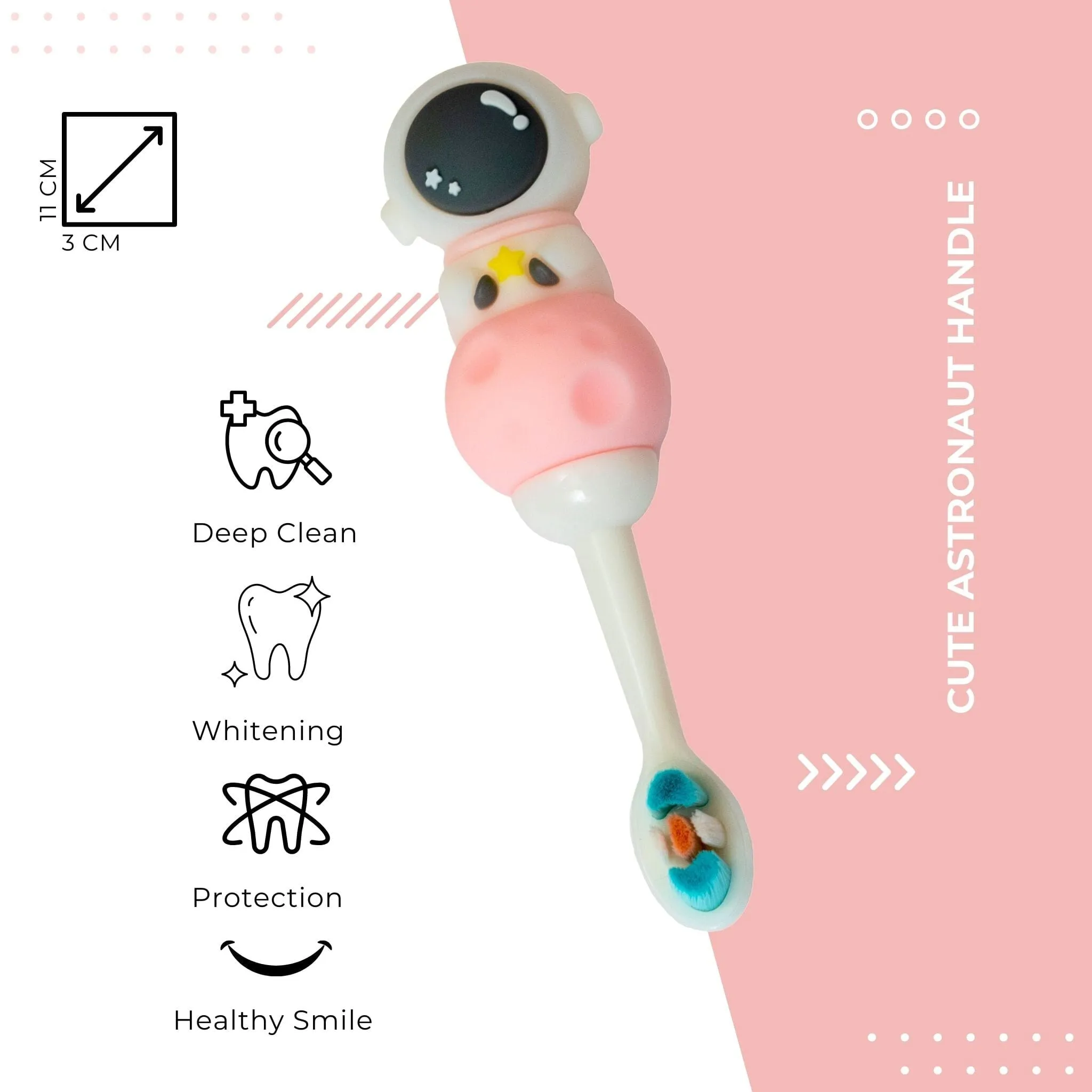 Cute Astronaut Handle Soft Kids Toothbrush