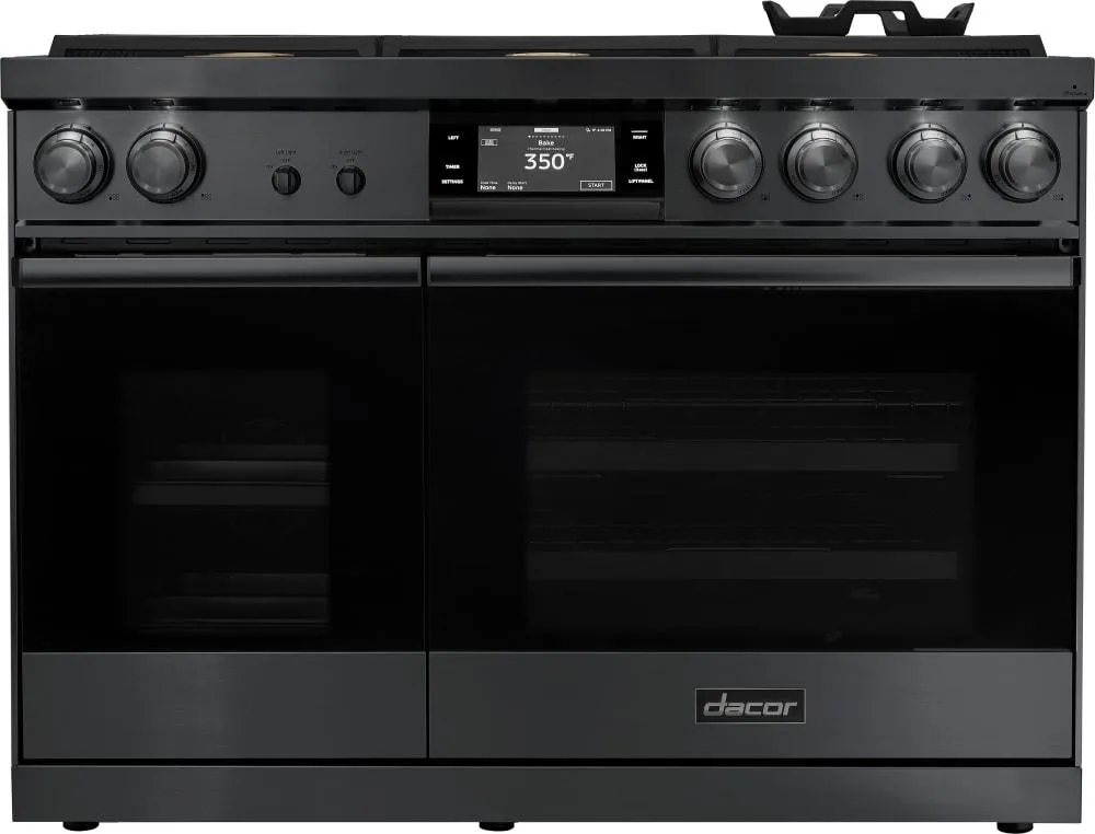 Dacor - 6.6 cu. ft  Dual Fuel Range in Black Stainless - DOP48M86DLM