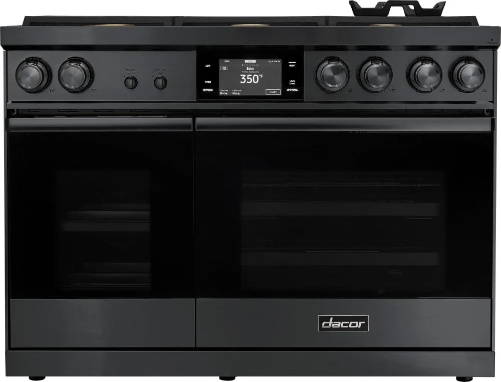 Dacor - 6.6 cu. ft  Dual Fuel Range in Black Stainless - DOP48M86DLM