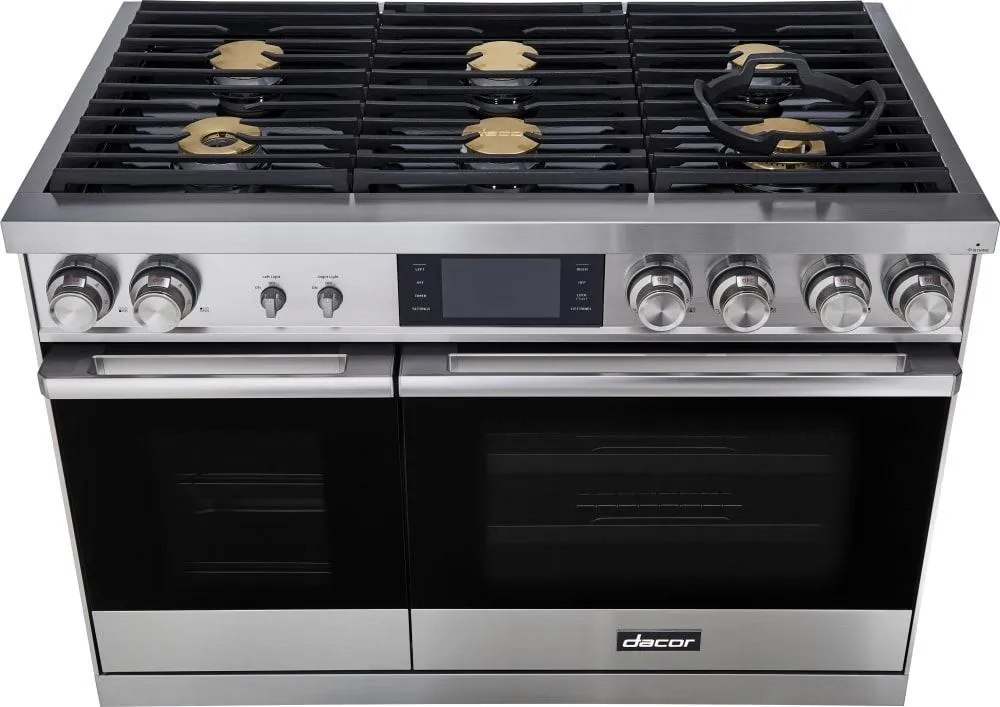 Dacor - 6.6 cu. ft  Dual Fuel Range in Stainless - DOP48M86DLS