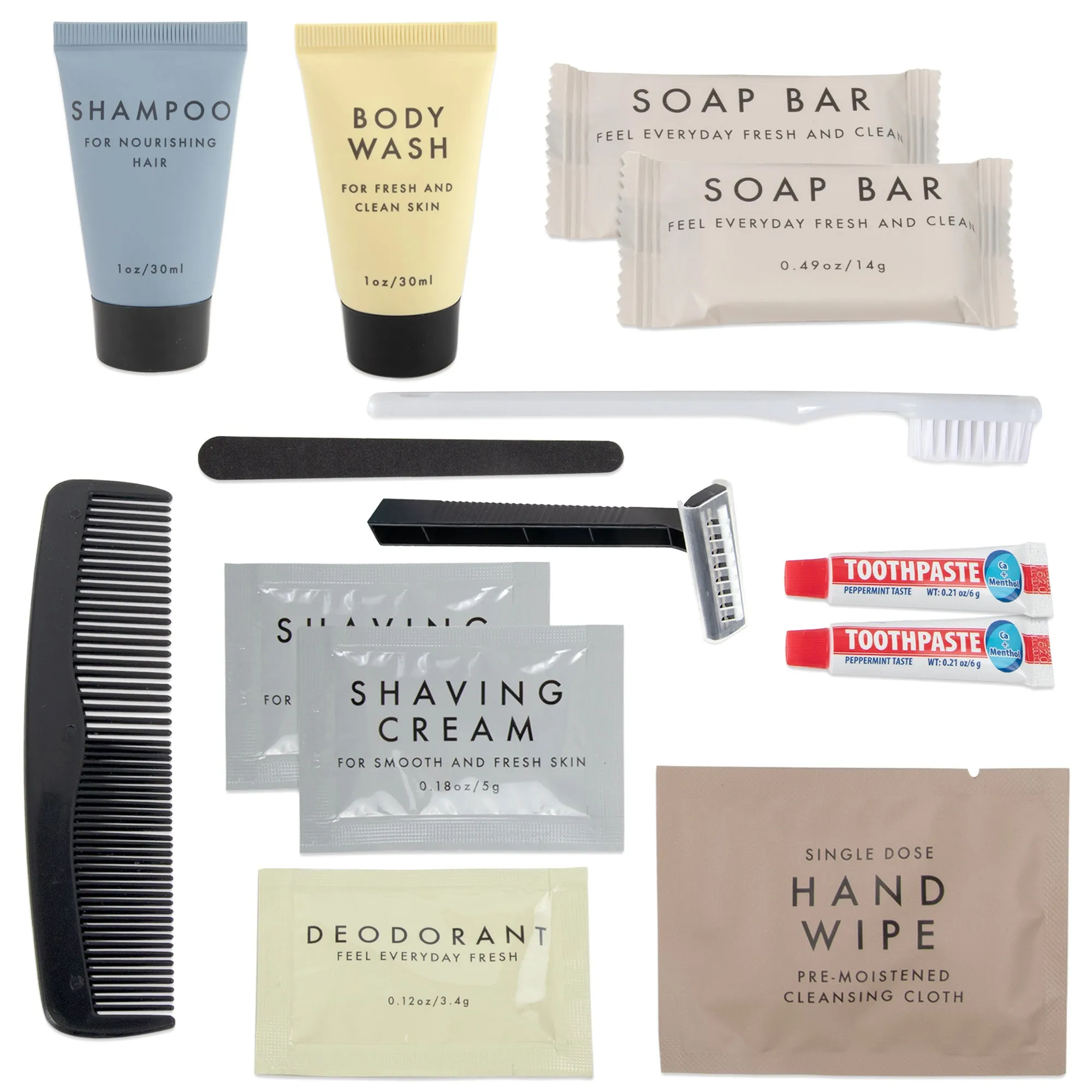 Deluxe 15 Piece Travel Hygiene Kit