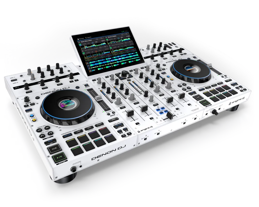 Denon DJ PRIME 4  Special Edition 4-Deck Standalone DJ Controller (White)