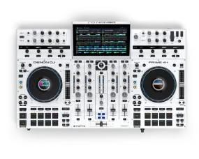 Denon DJ PRIME 4  Special Edition 4-Deck Standalone DJ Controller (White)