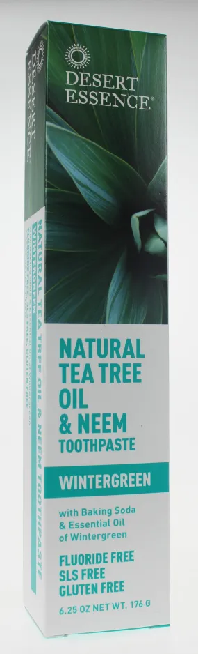 Desert Essence Tea Tree Oil & Neem Toothpaste - Wintergreen