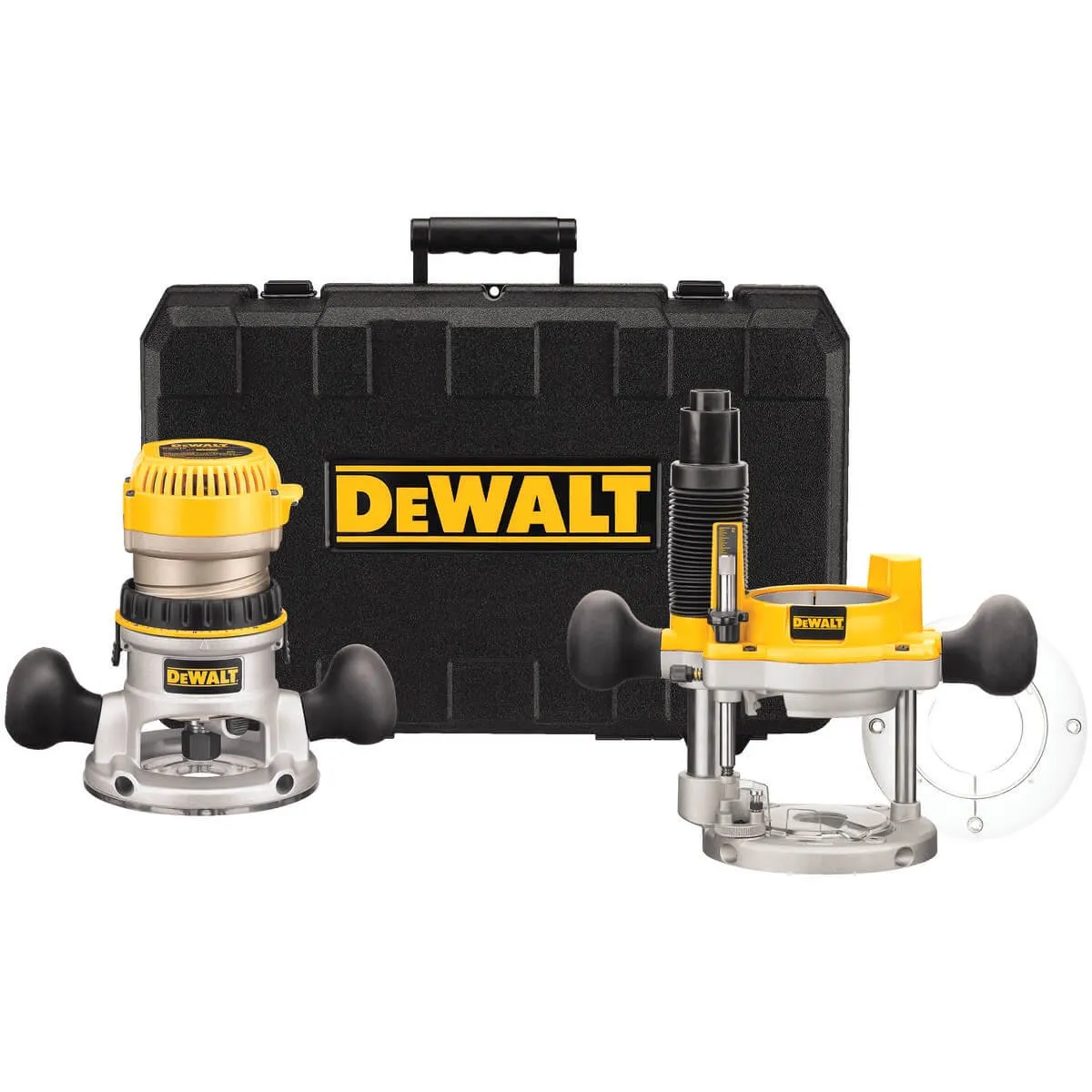 DEWALT DW618PK 2-1/4 HP (MAXIMUM MOTOR HP) EVS FIXED BASE / PLUNGE ROUTER COMBO KIT W/ SOFT START