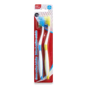 Ditto Cross Action Toothbrush with Soft Bristles, Assorted Colours, 2-Pack