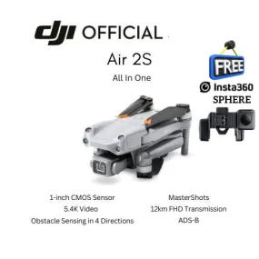 DJI Air 2S 1-inch CMOS sensor camera drone FREE Insta360 Sphere - 1 Year Local DJI Warranty